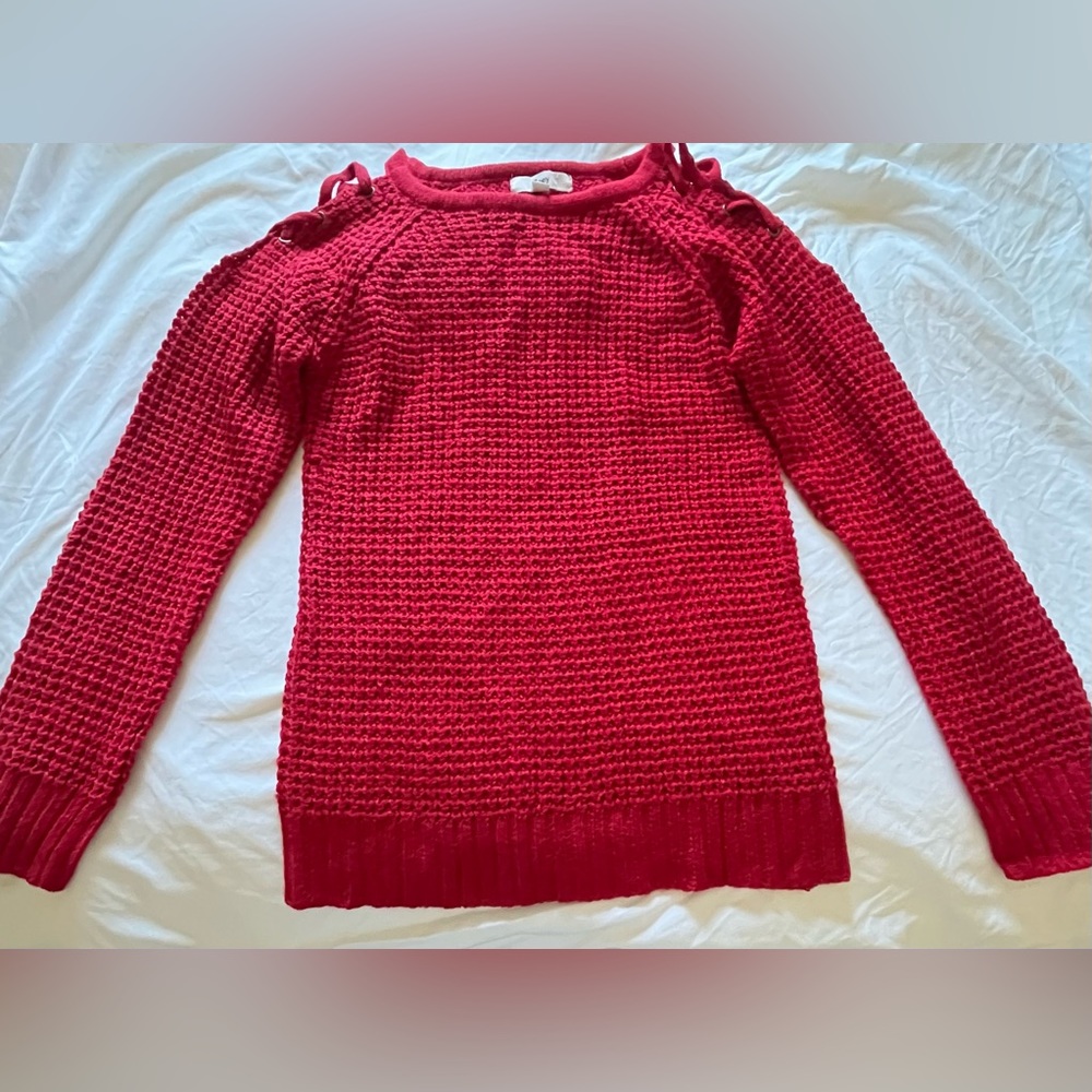 Women’s Red Knitted Long sleeve Sweater
